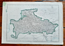 Antique Map of Devonshire, Edward Weller 1859, Weekend Dispatch, Ordnance Survey