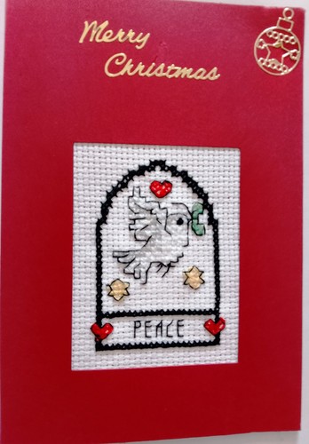 Christmas card completed cross - card,