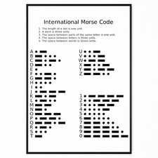 Morse Code Alphabet Chart Wall