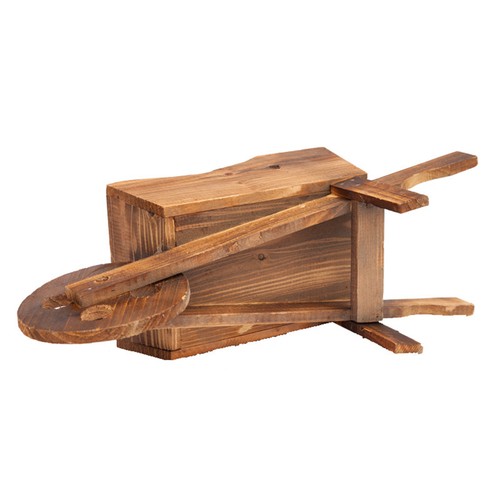 Wooden wheelbarrow planter - wooden,