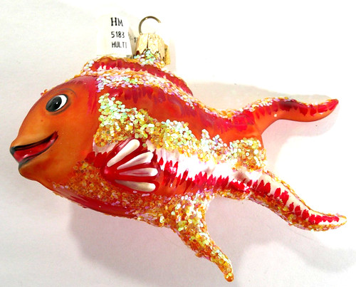 Fancy goldfish glass ornament - goldfish,