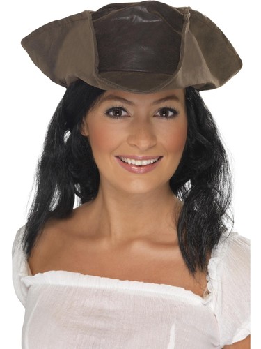 Leather look pirate - leather, hat
