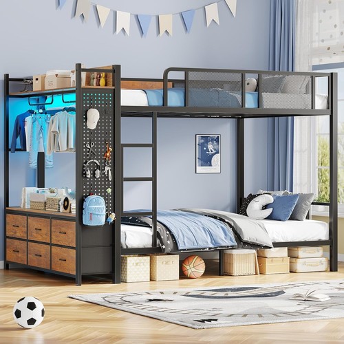 Metal bunk bed full - metal, over
