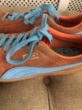 Puma Trainers Bluebird Amsterdam Suede UK8 Orange/Blue Rare  exc used condition 