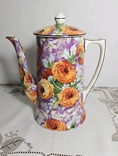 Antique Crown Ducal Marigold Chintz Teapot