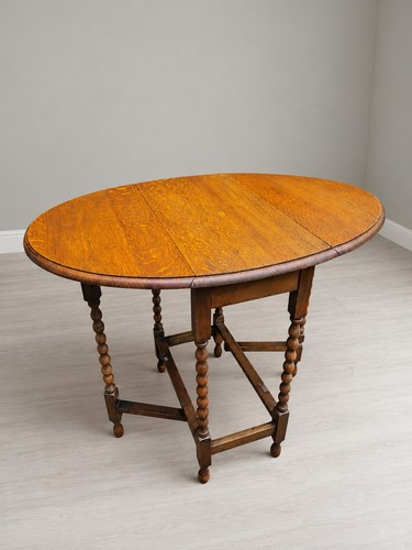 Antique oak drop leaf - antique, barley