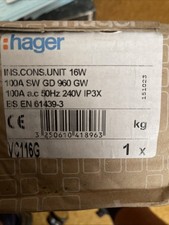 Hager 16 way Consumer Unit 100a SW GD 960 GW 100a VC116G Brand New Bargain