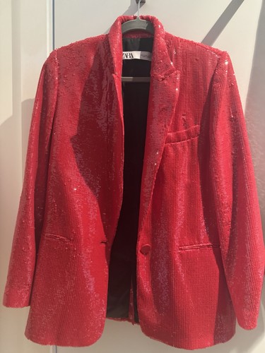 Zara red sequin blazer - zara,