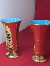 Braunton studio ceramics gold vases