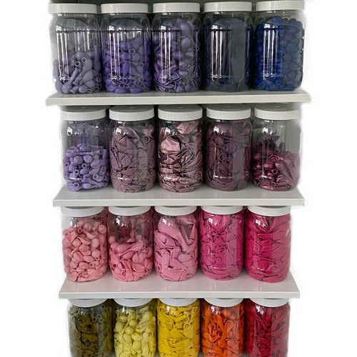 Balloon storage jars - jars, plastic