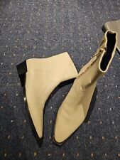 Marks And Spencer Insolia Off White Grey Ankle Boots. Leather. Size 4.5.