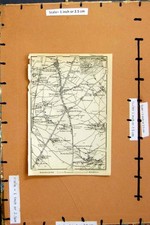 Original Old Vintage Print Map