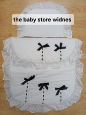 Babys  Girls  Quilt Pram Set  pushchair stroller carrycot  Colour White /  Black