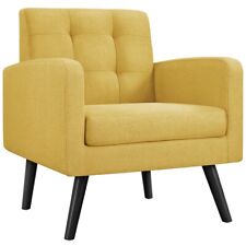 Mid-century Accent Chair Modern Fabric Armchair with Button Tufted Back Bedroom