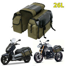 26L Waterproof Canvas Motorcycle Rear Back Seat Storage Saddle Bag Side Pouch 