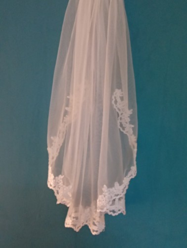 Ivory veil single - ivory, elbow