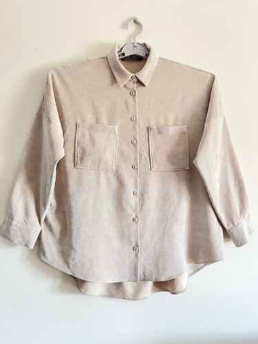 Zara beige corduroy overshirt - beige,