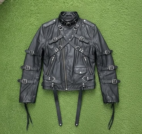 Men leather motorcycle biker - motorcycle,