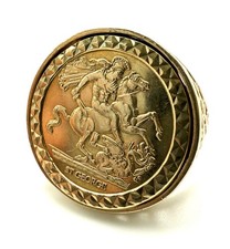 9ct Gold George Dragon Ring Gold Men’s St. George Medal Ring Gent’s Ring Gift