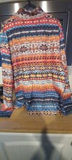 Lightweight Boho Ethnic Draw String Neck Top Nwot 18