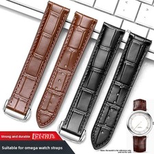 Quality Genuine Leather Watch Band Alligator Grain Strap 18 19 20mm for Omega