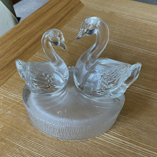 Unmarked clear glass - clear, pair