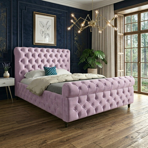 Luxury sleigh bed frame with - luxury,