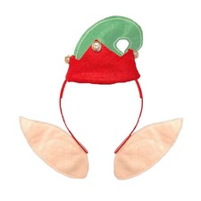 Christmas mini elf hat with elf ears on headband with bells(53617)