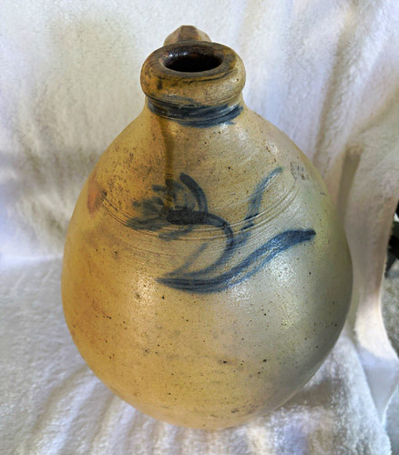 Beige blue glazed stoneware - beige, &