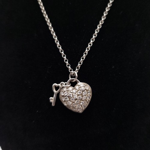 Key heart pendant necklace - heart,