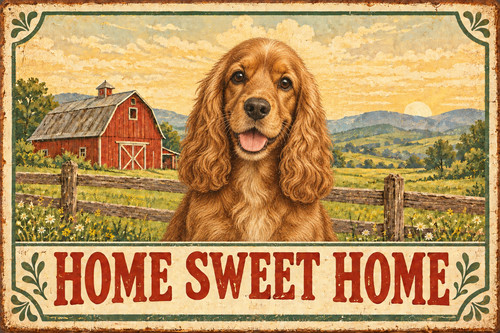 Cocker spaniel home sweet - cocker,