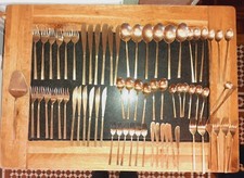 69 piece  Nickel Bronze Cutlery Set,  mid century design 