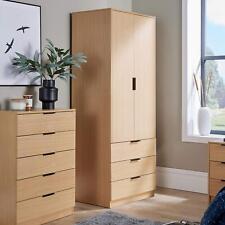 Wardrobe 2 Door 3 Drawer Bedroom Furniture Clothing Storage Inner Shelf