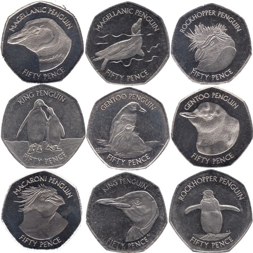 50p coins falklands penguin - 50p,