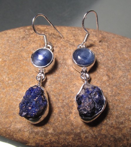 Sterling silver chunky - , blue