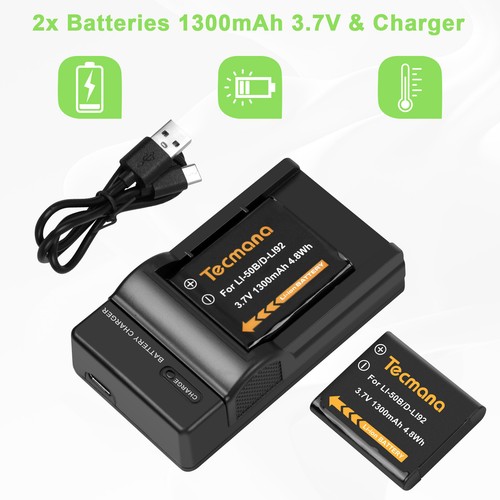 2pcs 50b battery charger - li-50b, battery+charger