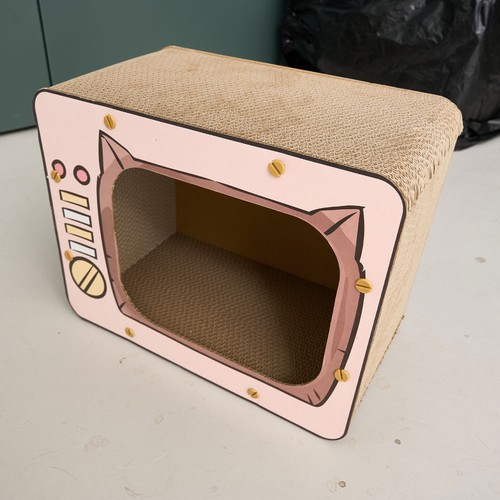 Cat corrugated cardboard - corrugated, house