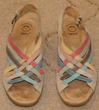 Earth Spirit Ladies Leather Chianti Multicolour Garland Wedge Heel Sandals, UK 7