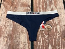 Tommy Hilfiger Bikini Bottoms Brazilian Women's XXL Navy Blue Logo Stretch New