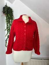 RED ARAN CARDIGAN FROM ARAN