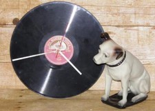 Vintage Iconic HMV (RCA Victor) Advertising Nipper Dog & Vinyl Record Clock