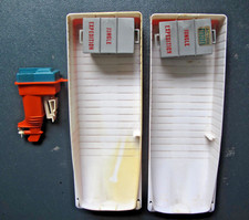 VINTAGE ACTION MAN JUNGLE EXPLORER RIVER BOATS / OUTBOARD MOTOR & 2 BOXES