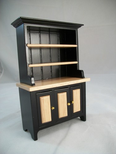 Black oak kitchen hutch - black,