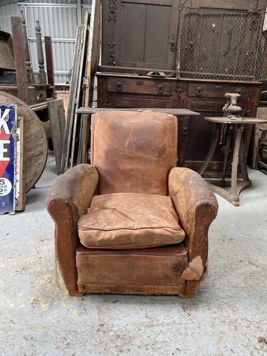 Antique leather armchair - antique,