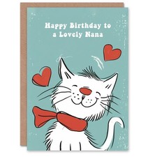 Nana Happy Birthday Card White