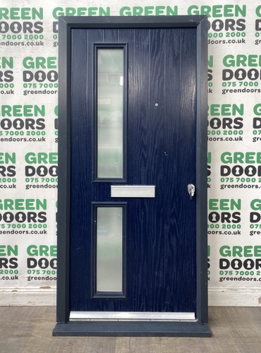 Blue composite entrance door - composite,