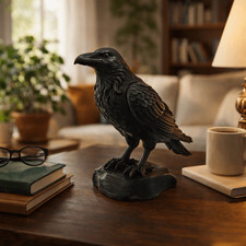 Crow Statue Crafts Simulation