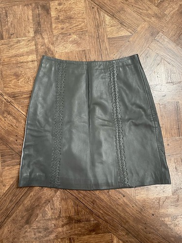 Leather grey mini skirt - tu,