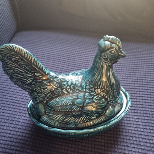 Vintage teal blue ceramic - blue,