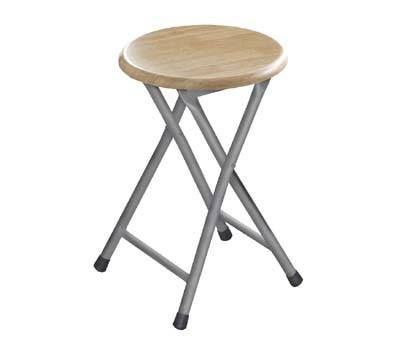 Round wooden folding stool - round,